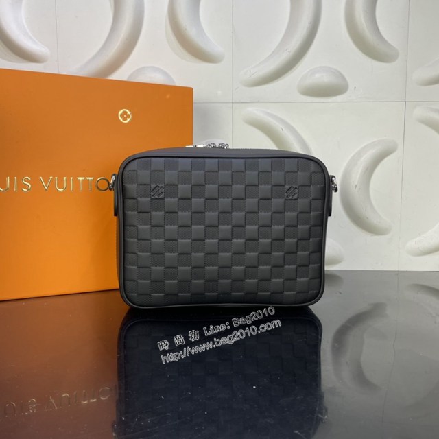 lv路易威登專櫃2022新款Sirius郵差包 Damier Infini Onyx黑色牛皮革lv頂級原單男士斜挎包 N45286 ydh4804